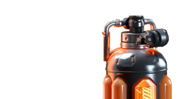 Изображение футуристической канистры с топливом, символизирующее энергию и усиление приветственного бонуса в Анлим казино.